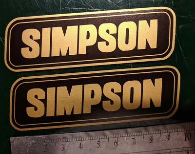 UKSTICKERSHOP Simpson Decal Sticker x2 Moto GP helmet Black & Gold
