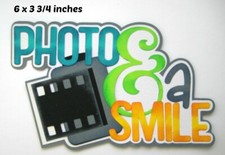 PHOTO AND A SMILE TITLE scrapbook premade paper piecing 3D die cut by Rhonda