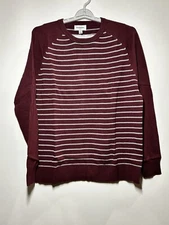 Men's Striped Pullover Sweater - Goodfellow & Co Burgundy XL