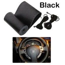 Diy Car Stitch Pu Leather Steering Wheel Cover Needle Thread Anti-slip Black Diy Car Stitch Pu Leather Steering Wheel Cover Needle Thread Anti-slip Black