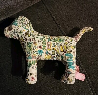 Victoria's Secret Pink White Plush Dog Puppy Love Happy Edition - Light Wear