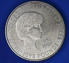 1999 decimal £5 Five Pound coin, Elizabeth II, Princess Diana ** [30821]