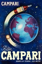 Poster poster poster advertising aperitif Campari vintage print 50x70 cm.