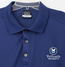 Vollrath University ~ Nike Golf Dri-Fit Polo Shirt Men's XL Navy Blue Embroidery