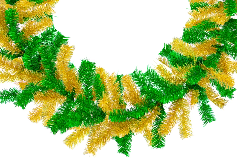 18'' St. Patrick Day Tinsel Green&Gold Wreath Front Door Hanging Indoor Outdoor - Image 2 of 4