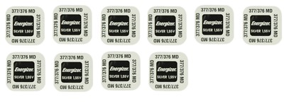Lot De 10 Piles Bouton Energizer 377 / SR626SW - 1.55V, Oxyde D'argent, 26 MAh, Livraison Suivie