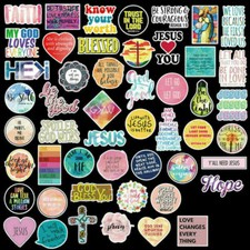 50Pcs Jesus Christian Religion Stickers Pack Laptop Water bottle Luggage Decals