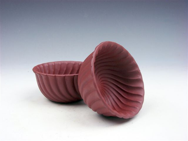 Pair YiXing Zisha Clay Hand Crafted Unique Shaped Tea Cups
