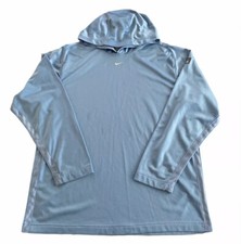 Vintage Nike Center Swoosh Hoodie Travis Scott Blue Sweatshirt Mens Sz XL