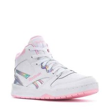 REEBOK COURT BB4500 LOW LACE-UP SNEAKERS TEEN YOUTH GIRL WHITE/PINK SIZE 6.5 NEW