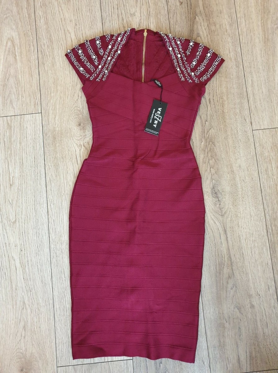 Vestry wine red dress size S but more like XS UK