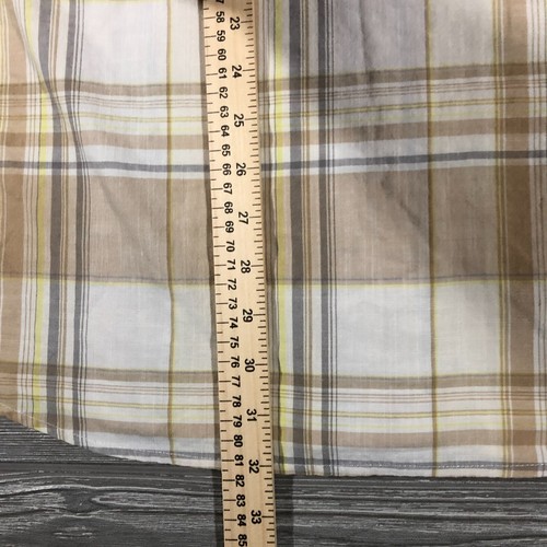 Sean John Shirt Adult 2XL Beige Plaid Short Sleeve Button Up Casual Mens 3675 - Picture 9 of 10
