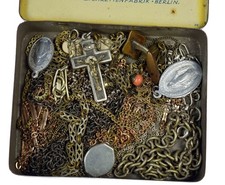 Posten Material Kette Kreuz Anh&auml;nger alter Lagerbestand aus alter Goldschmiede