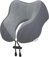 Nackenkissen Flugzeug Reisekissen Auto Memory Foam Sattler Bezug Dunkelgrau