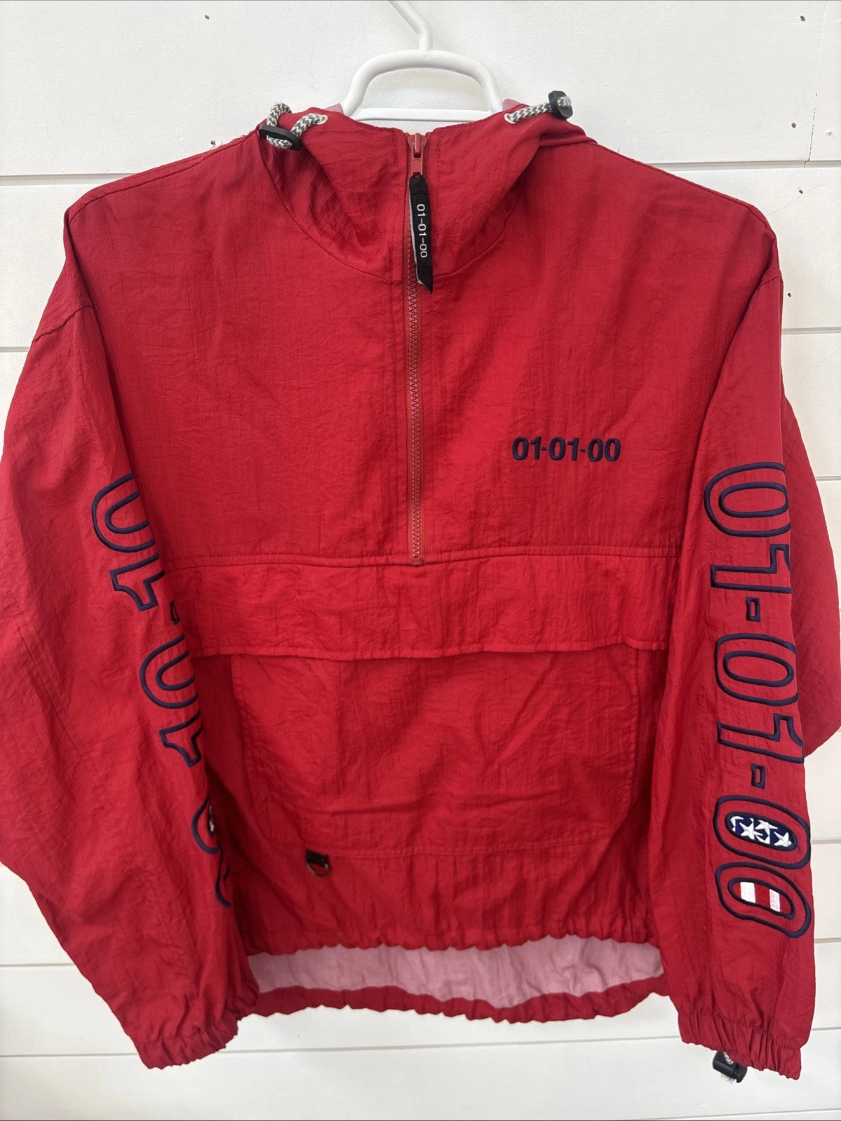 VTG 01-01-00 The Mark Of The Millennium Pullover Windbreaker Pouch Medium Y2K