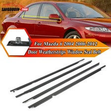 4x Black Weatherstrip Window Seal Belt Trim Cover Strips For Mazda 6 2004-2012