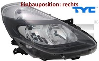 TYC 20-12051-05-2 Hauptscheinwerfer Rechts Scheinwerfer Frontscheinwerfer