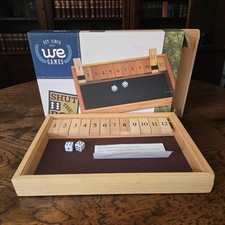 WE Games 12 Number Shut The Box Dice Board Game Deluxe Wood Set Complete