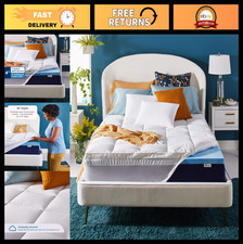 4" Dual Layer Memory Foam Mattress Topper, Full Size, Medium Support, Cooling Ge