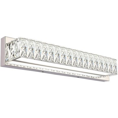 Lampara LED Cromada Con Cristal De 18W Para Espejo De Bano De Lujo Pro
