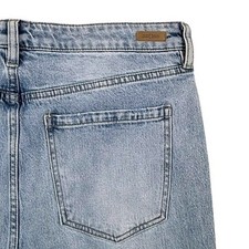 Liverpool Los Angeles Hannah Flare Jeans Light Wash Raw Hem Side Slit Size 10/30