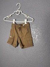 Tommy Hilfiger Boys Cargo Shorts Brown XS 4-5 Cotton Elastic Waist Pockets