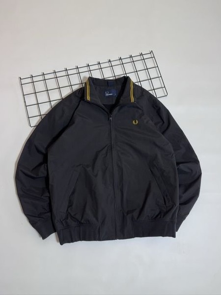 Men Fred Perry Jacket Black Nylon 40