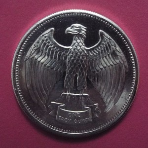 1973 LETCHER MINT American Eagle .999 Silver Art Round - Concave/Convex Planchet