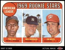 1969 Topps #658 Bill Burbach AL Rookies Twins / Yankees / Senators ROOKIE 7 - NM