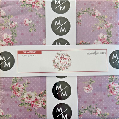 BUDDING ROSES LAYER CAKE BY MICHAEL MILLER FABRICS 10X10 42PC NIP
