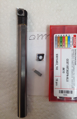 NEW 1/2'' CARBIDE BORING BAR C08-SCLCR-3. W/ 6 ARKO CCGT 32.50.5 INSERT -q888-