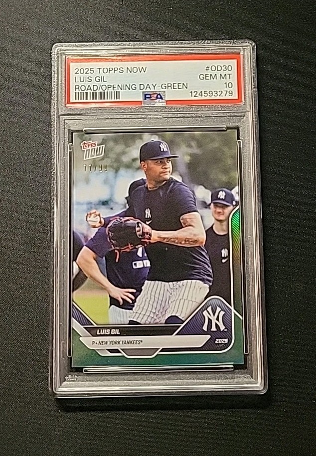 💎 Luis Gil 2025 Topps Road to Opening Day Green Foil /99 #OD-30 PSA 10 Od30