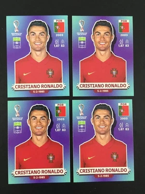 Cristiano Ronaldo Lot 4 Sticker Panini World Cup Qatar 2022 / Por 18 - Photo 1/3
