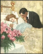 Mother & Father With Newborn Clyde Squires c1900 nursery print chromolithograph