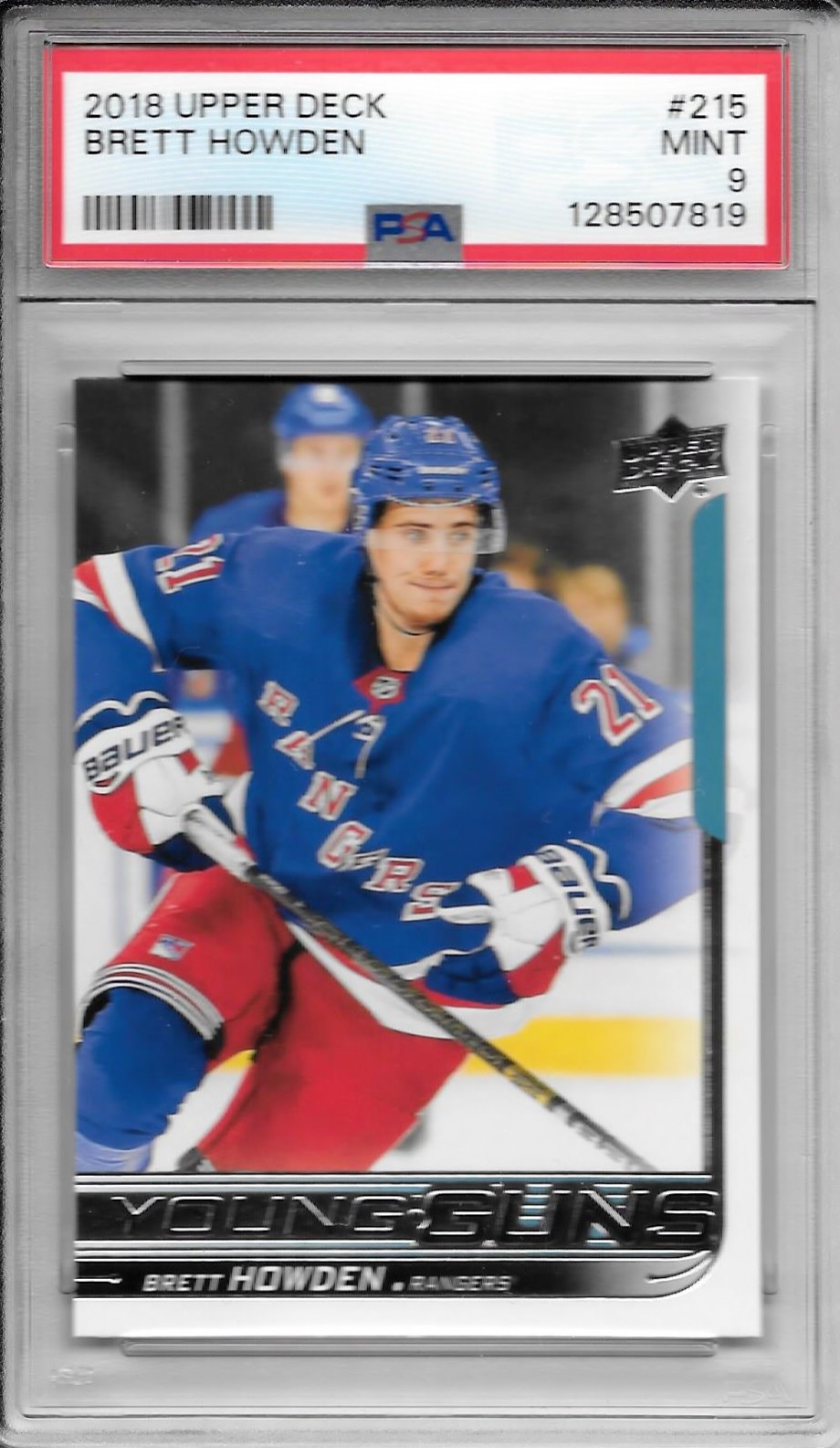 2018 Upper Deck Brett Howden Young Guns PSA 9 MINT #215 Vegas Golden Knights RC