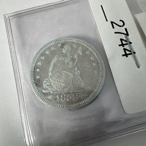 1853 Seated Liberty Quarter 25C Arrows & Rays Silver US Coin