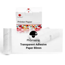 Transparent Adhesive Thermal Sticker Paper Printer Paper 77mm, Compatible Wit...