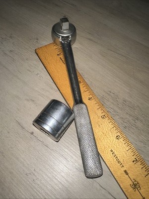 VINTAGE SK S-K TOOLS 45170 3/8'' DRIVE RATCHET & 7/8  Socket. Diamond Logo