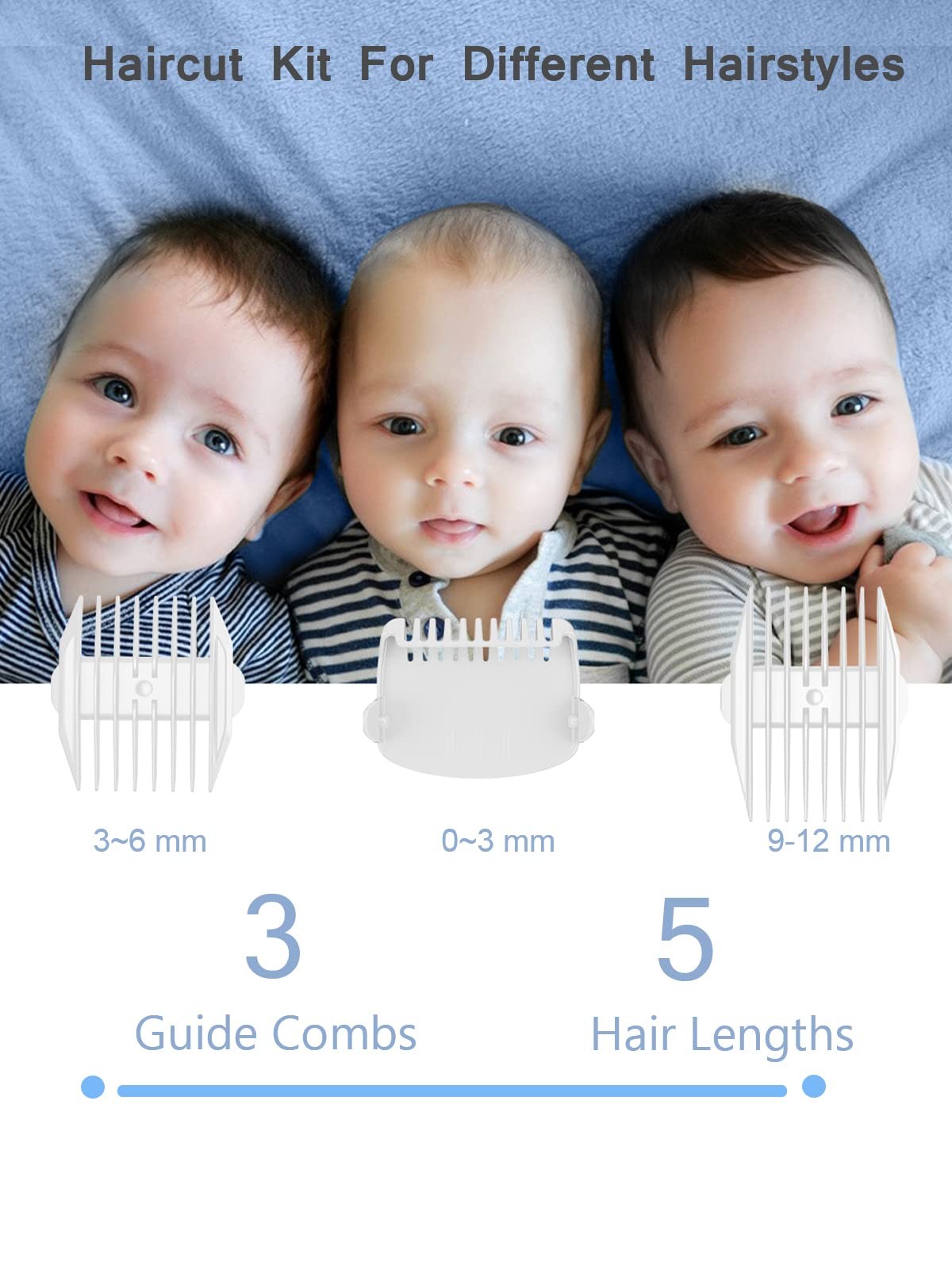 OPENBEAUTY Baby Hair Clippers, Low Noise Hair Trimmer for Kids, Waterproof US...