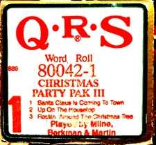 QRS 3-Song Holiday Roll CHRISTMAS PARTY PAK IIl Roll 1 Player Piano Roll 80042-1