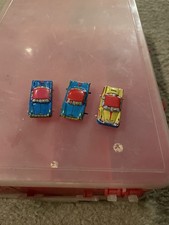 3pc-Free Wheeling MINIATURE Tin LITHO Toyota Cars Made in Japan "Penny Cars"