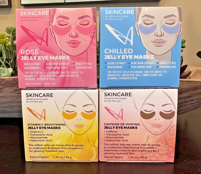 Skincare Vitamin C, Rose, Chilled, and Caffeine Jelly Eye Masks Under Eye mask
