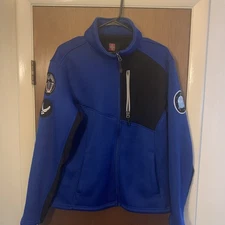 Swiss Tech Mens Jacket Blue Long Sleeve Full Zip Mock Neck Pockets Size M