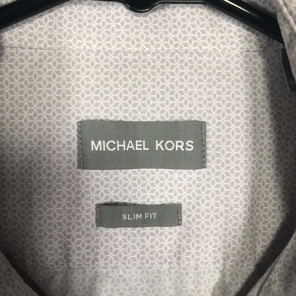 Camisa Michael Kors Para Hombre Calce Ajustado Blanca Manga Larga Abotonada 16(32/33) Grande Foto 3 de 4