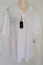 Greg Norman For Tasso Elba Men's Size XL Golf Polo Shirt White Gray NWT