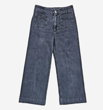 Anthropologie Pilcro Pants Women's 28 Black Denim Wide Leg High Rise Gaucho