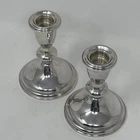 Sterling Silver Reed & Barton 4” H Candle Holders Weighted Reinforced # 27 NICE