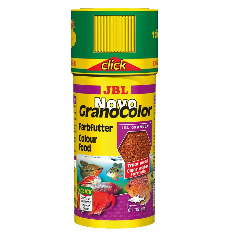 JBL NovoGranoColor Click 250 ml Farbfutter Fischfutter Granulat Guppys Platys