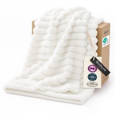 Bedsure GentleSoft White Throw Blanket for Couch - Birthday Throw, Off