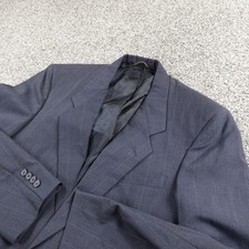 VTG Christian Dior Jacket Mens 41R Navy Blue Pinstripe Blazer Sport Coat Suit
